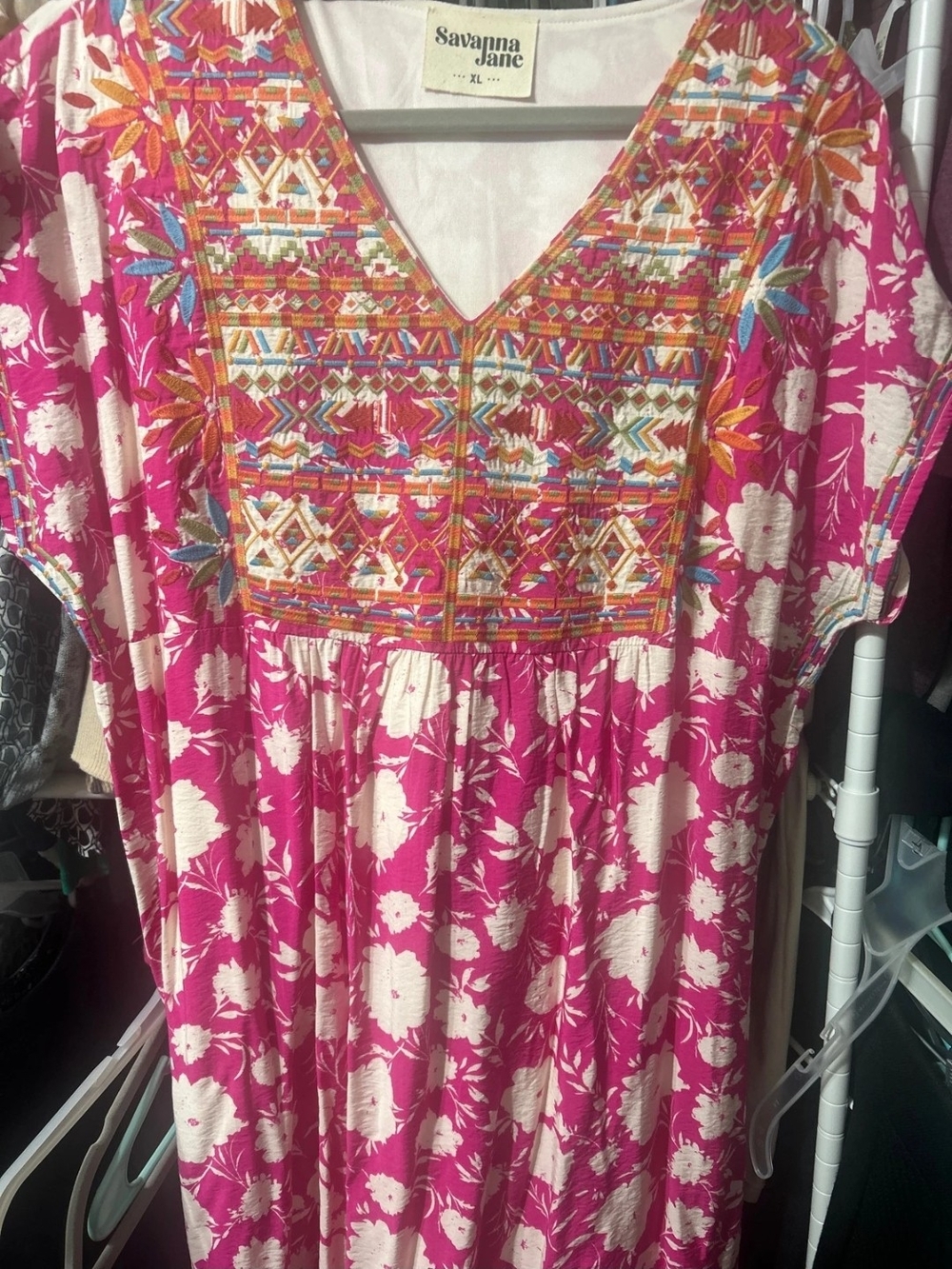 Savanna Jane Cotton Rayon Embroidered Dress